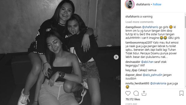 Shafa Harris bersama dua kakaknya. 