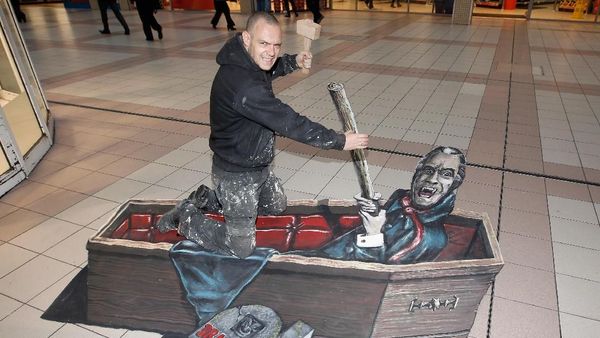 Gambar 3D Unik Berkanvaskan Sawah, Jalanan, dan Tembok