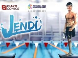 Kisah Jendi Pangabean Perenang Satu Kaki Andalan Indonesia Jadi Komik