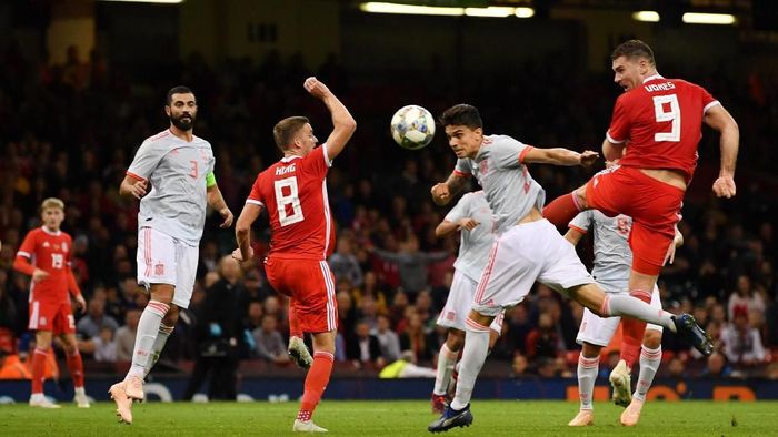 Spanyol menang telak atas Wales 4-1 di laga uji coba. (Foto: Dan Mullan/Getty Images) Spanyol menang telak atas Wales 4-1 di laga uji coba. (Foto: Dan Mullan/Getty Images)