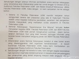 Ini Dalih UGM Cabut Izin Seminar Sudirman Said dan Ferry Mursyidan
