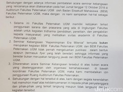 Ini Dalih UGM Cabut Izin Seminar Sudirman Said dan Ferry Mursyidan