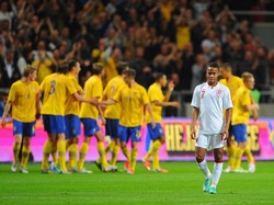 Raheem Sterling pertama kali tampil bersama timnas senior Inggris di pertandingan persahabatan melawan Swedia pada 14 November 2012. Usianya kala itu 17 tahun 342 hari. Foto: Michael Regan/Getty Images