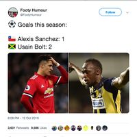 Usain Bolt Bikin Gol, Alexis Sanchez Kena Sindir