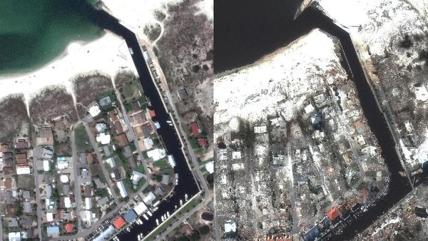 Before-After, Dampak Kerusakan Badai Michael di AS