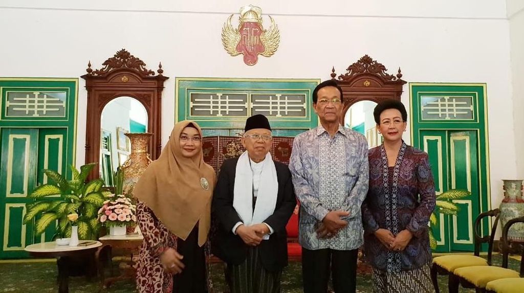 Potret Maruf Amin Disambut Sultan Yogya Bersama Keluarga