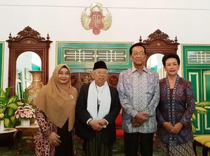 Potret Maruf Amin Disambut Sultan Yogya Bersama Keluarga