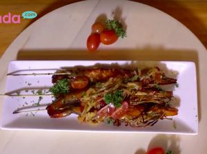 Resep Sate Udang Saus Mangga, Asam-asam Segar!
