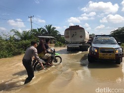 Banjir Kiriman dari Sumbar Rendam Kawasan Rohul Riau