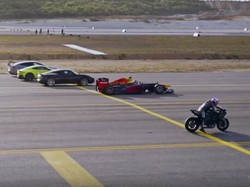 Balapan Mobil F1 vs Jet F-16 vs Motor 998cc vs Supercar, Siapa Menang?