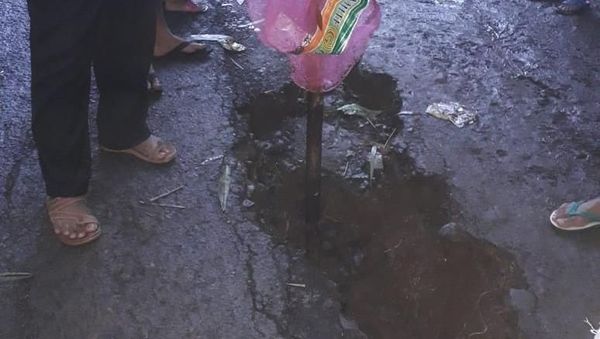 Penampakan Tanah Bergeser dan Retak di Pagedangan Tangerang