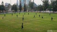 Sesi latiham digelar di Lapangan ABC Gelora Bung Karno, Jakarta, Rabu (17/10/2018).