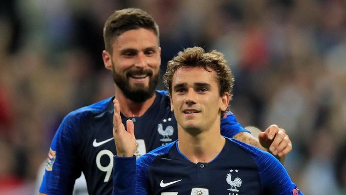 Soccer Football - UEFA Nations League - League A - Group 1 - France v Germany - Stade de France, Paris, France - October 16, 2018  Frances Antoine Griezmann celebrates scoring their second goal   REUTERS/Gonzalo Fuentes