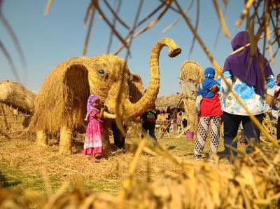 Melihat Aneka Hewan Purba di Festival Jerami Grobogan