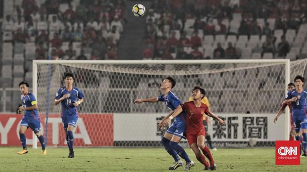 Timnas Indonesia U-19 mencetak tiga gol ke gawang Taiwan di babak kedua.