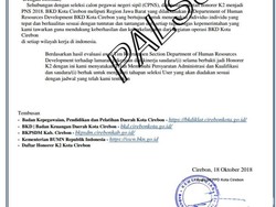 Awas! Beredar Surat Penerimaan Seleksi CPNS Palsu di Pemkot Cirebon