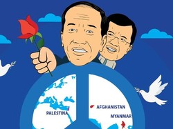 Aksi Jokowi - JK untuk Palestina hingga Kaum Muslim Myanmar