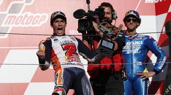 Marc Marquez juaara dunia MotoGP 2018. (Foto: Toru Hanai/Reuters) Marc Marquez juaara dunia MotoGP 2018. (Foto: Toru Hanai/Reuters)