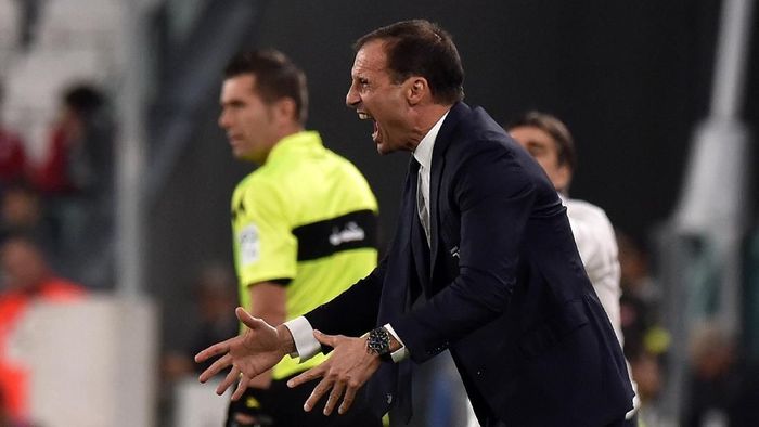 Pelatih Juventus Massimiliano Allegri mengometari hukuman untuk fans Inter Milan terkait rasialisme. (Foto: Tullio M. Puglia/Getty Images) Pelatih Juventus Massimiliano Allegri mengometari hukuman untuk fans Inter Milan terkait rasialisme. (Foto: Tullio M. Puglia/Getty Images)