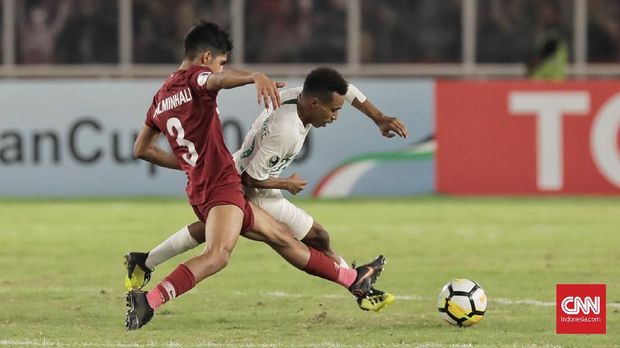 Todd Rivaldo Ferre mencetak tiga gol dalam laga menghadapi Qatar pada laga kedua Piala Asia U-19 2018.