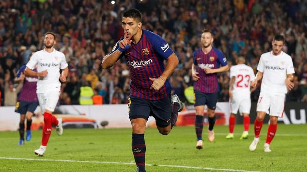 Luis Suarez jadi harapan Barcelona usai Lionel Messi absen karena cedera.
