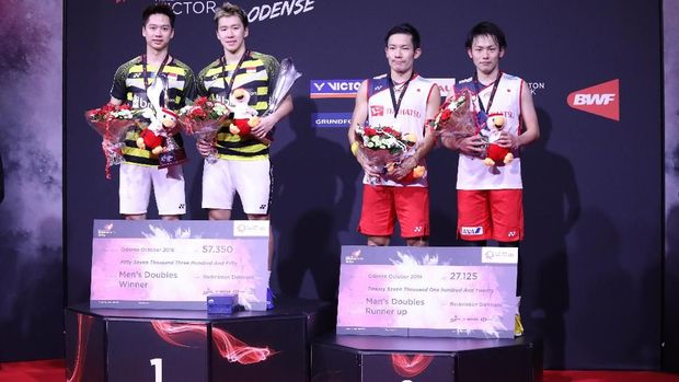 Kevin Sanjaya Sukamuljo/Marcus Fernaldi Gideon meraih gelar ketujuh mereka tahun ini.