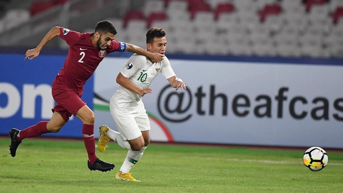 Pemain Indonesia, Egy Maulana Vikri, di laga melawan Qatar d Piala Asia U-19 2018. (Foto: Wahyu Putro A/ANTARA FOTO) Pemain Indonesia, Egy Maulana Vikri, di laga melawan Qatar d Piala Asia U-19 2018. (Foto: Wahyu Putro A/ANTARA FOTO)