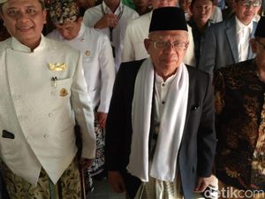 Sambangi Cirebon, Maruf Amin Bicara Peran Santri dan Jokowi