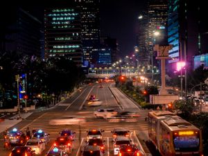 Rush hour in nightscape