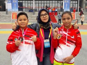Kakak Beradik Asal Indonesia Ini Raih Medali Kejuaraan Wushu di China