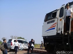 1 dari 5 Korban Mobil Terseret KA Ranggajati di Nganjuk Meninggal