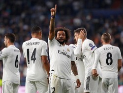 Marcelo merayakan golnya bersama rekan-rekannya. Foto: Paul Hanna/Reuters