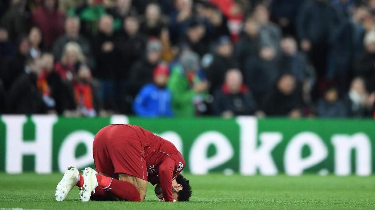 Mohamed Salah menciptakan rekor baru pemain tercepat yang mencetak 50 gol di Liverpool. (Foto: Michael Regan/Getty Images)
