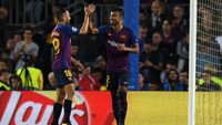 Barca kemudian membuka keunggulan lewat gol Rafinha di menit ke-32. Foto: David Ramos/Getty Images
