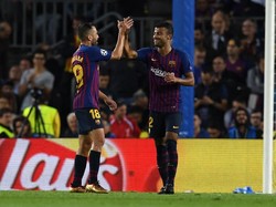 Barca kemudian membuka keunggulan lewat gol Rafinha di menit ke-32. Foto: David Ramos/Getty Images