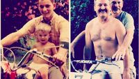 Foto Lucu Kala Mengulang Momen Masa Kecil