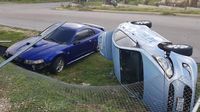 Mobil-mobil Rusak Parah Dihempas Topan Yutu di Amerika Serikat