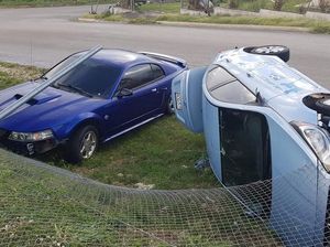 Mobil-mobil Rusak Parah Dihempas Topan Yutu di Amerika Serikat