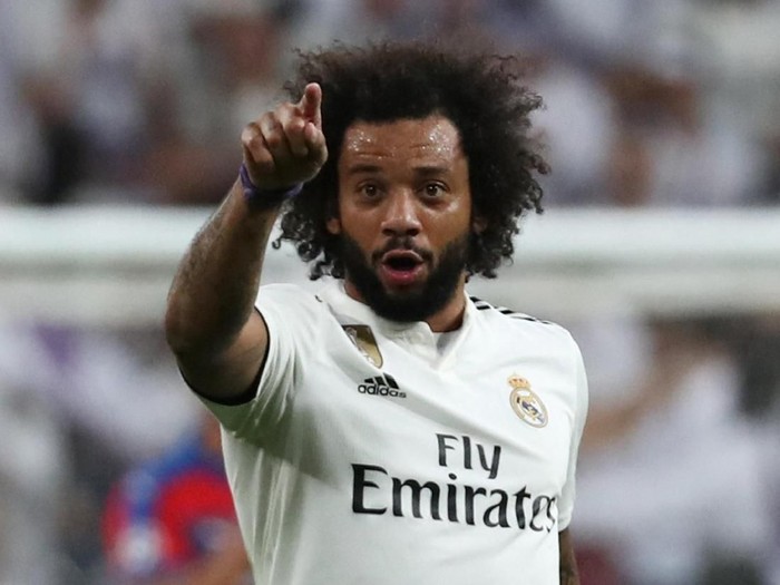 Soccer Football - Champions League - Group Stage - Group G - Real Madrid v Viktoria Plzen - Santiago Bernabeu, Madrid, Spain - October 23, 2018  Real Madrid's Marcelo celebrates scoring their second goal   REUTERS/Sergio Perez