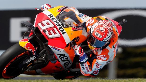 Marc Marquez tetap tampil cepat di sesi kualifikasi MotoGP Australia 2018.