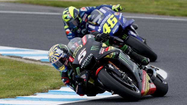 Valentino Rossi start ketujuh atau baris ketiga Sirkuit Phillip Island. (