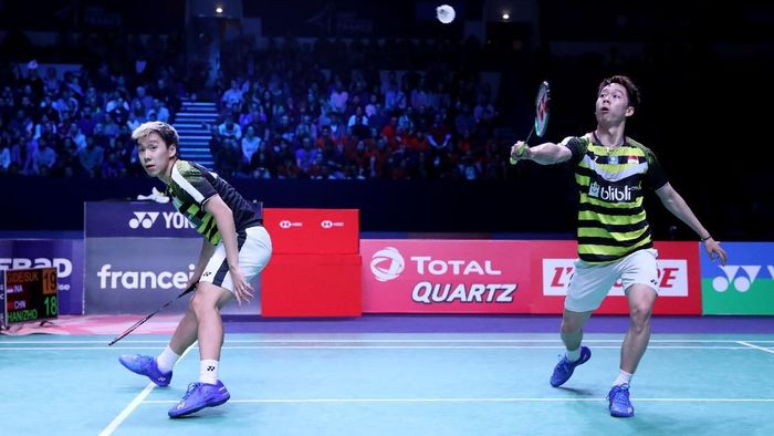 Kevin Sanjaya Sukamuljo/Marcus Fernaldi Gideon gagal memenangi Prancis Terbuka 2018. (Foto: PB PBSI)