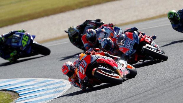 Marc Marquez sempat memimpin balapan MotoGP Australia 2018.