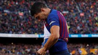 Juga sudah membuat sembilan gol di Barcelona adalah Luis Suarez. (Albert Gea/Reuters)