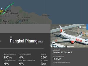 Detik-detik JT 610 Terbang dan Menghilang di Flightradar24