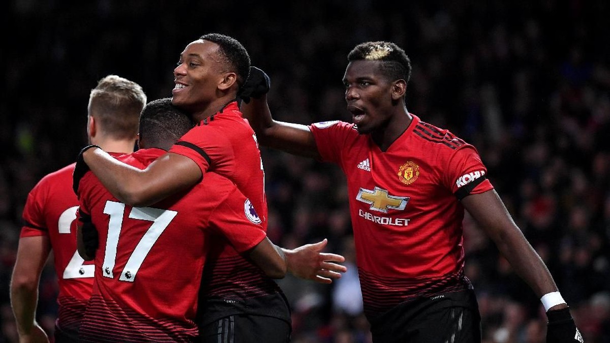 MU menang 2-1 atas Everton di Old Trafford. (Foto: Laurence Griffiths/Getty Images)