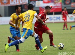 Marko Simic menjadi pahlawan Persija dengan sepasang gol yang diciptakan. (Foto: Agung Pambudhy/detikcom)