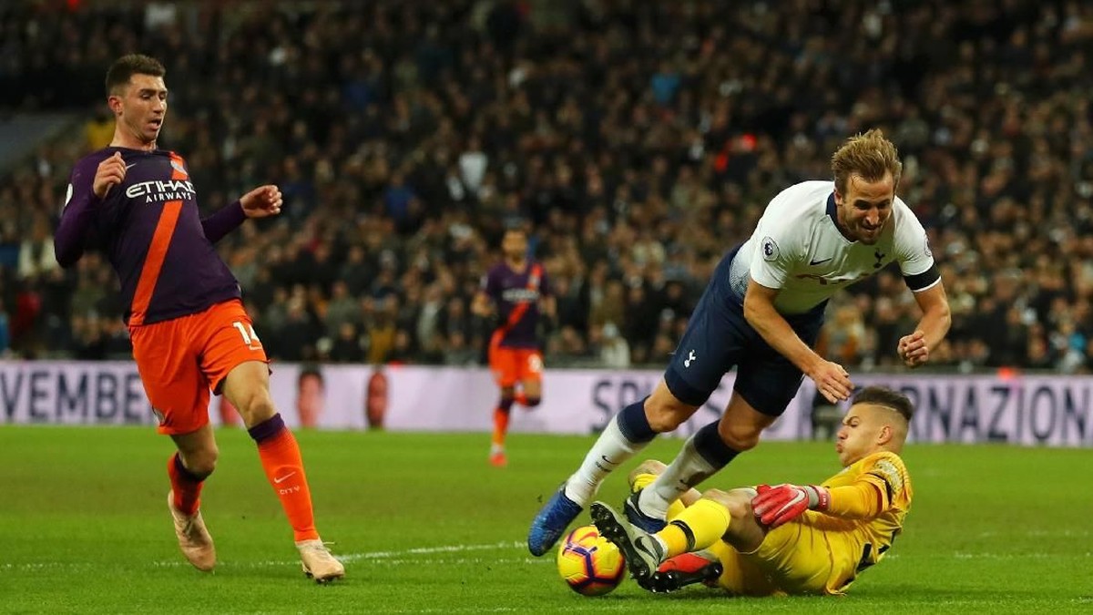 Tottenham Hotspur vs Manchester City di leg I perempatfinal Liga Champions. (Foto: Catherine Ivill/Getty Images)