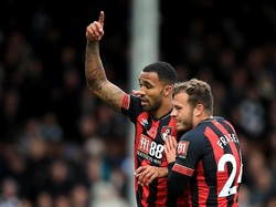 Callum Wilson membuat dua gol saat Bournemouth menang 3-0 di kandang Fulham sekaligus mempertahankan klubnya di 10 besar klasemen. (Marc Atkins/Getty Images)