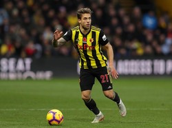 Kiko Femenia membuat satu assist untuk kemenangan Watford 3-0 atas Huddersfield Town. Dia juga berhasil menjaga lini pertahanan Watford aman dari serangan lawan. (Richard Heathcote/Getty Images)